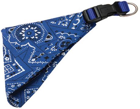 Ошейник для собак Каскад, с косынкой, цвет: синий, ширина 25 мм, обхват шеи 40-65 см