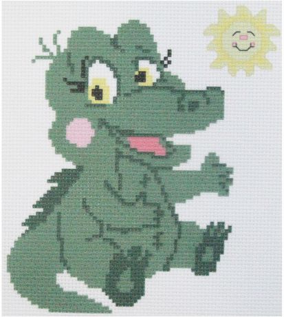 Набор для вышивания крестом Hobby&Pro "Крокодильчик", 22 х 22 см
