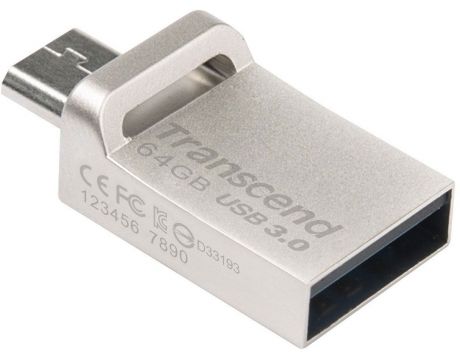 Флеш Диск Transcend 64Gb Jetflash 880 TS64GJF880S USB3.0 серебристый