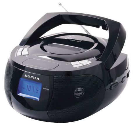 Аудиомагнитола Supra BB-33MUS, цвет: черный