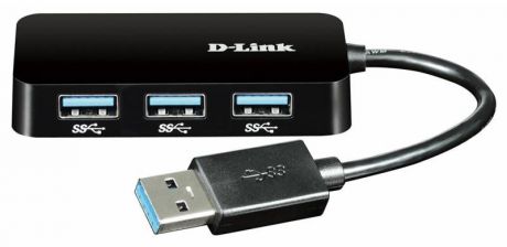 Разветвитель USB 3.0 D-Link DUB-1341/A1B, 368729, черный