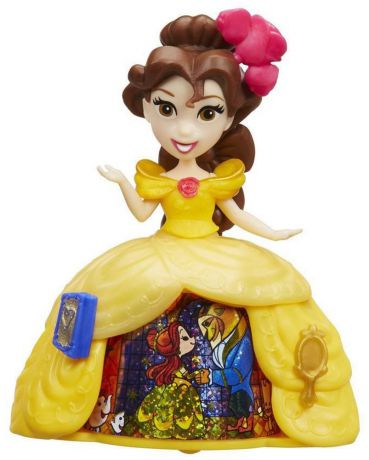 Disney Princess Мини-кукла Принцесса Бель в платье с волшебной юбкой