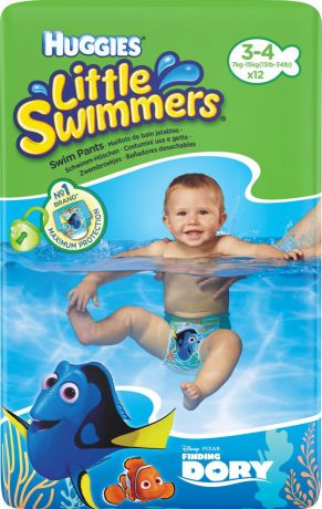 Huggies Трусики-подгузники для плавания Little Swimmers 3-4 (7-15 кг) 12 шт
