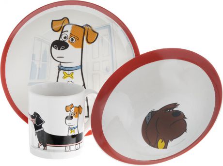 Набор детской посуды Stor "Тайная жизнь домашних животных", 3 предмета