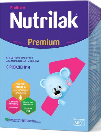 Nutrilak Premium 1 смесь молочная сухая адаптированная с 0 месяцев, 600 г