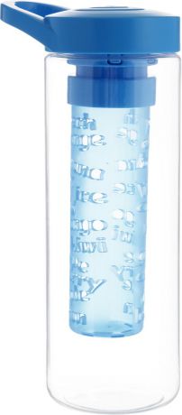 Бутылка для напитков "Herevin", цвет: прозрачный, голубой, 750 мл