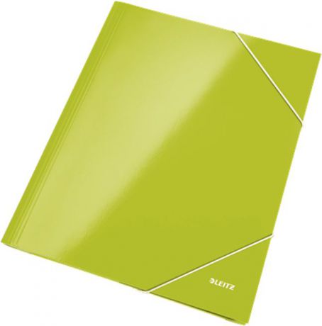 Leitz Папка на резинке WOW ламинированная цвет зеленый