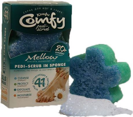 Comfy Комплекс Mellow 2в1 по уходу за ногтями и кожей ног (губка + гель-скраб)