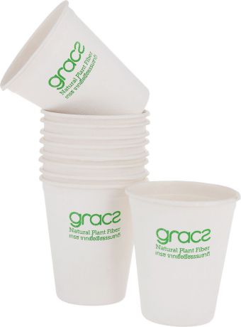 Набор стаканов "Gracs", биоразлагаемых, цвет: белый, 120 мл, 10 шт