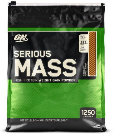 Гейнер Optimum Nutrition "Serious Mass", шоколадно-ореховая паста, 5,44 кг