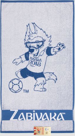 Полотенце махровое FIFA "Забивака", цвет: белый, синий, 35 х 55 см