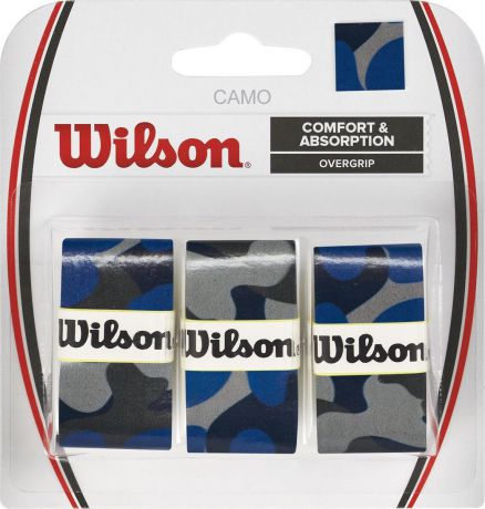 Обмотка Wilson Camo Overgrip, для теннисной ракетки, WRZ470840, синий камфуляж