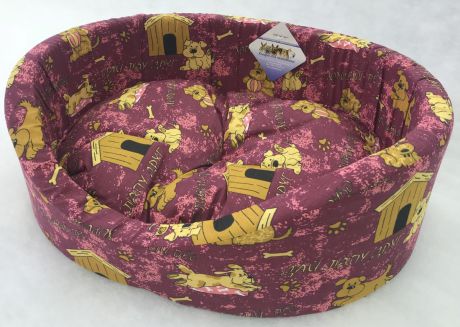 Лежак для животных Бобровый дворик "Эксклюзив №4", 82878, бордовый, 64 х 49 х 20 см