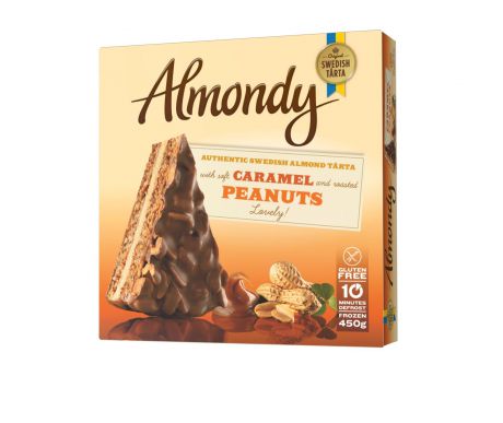 Миндальный торт Caramel & Peanuts (ТМ Almondy) БЕЗ ГЛЮТЕНА 450г*12