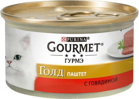 Консервы для кошек Gourmet "Gold", паштет с говядиной, 85 г