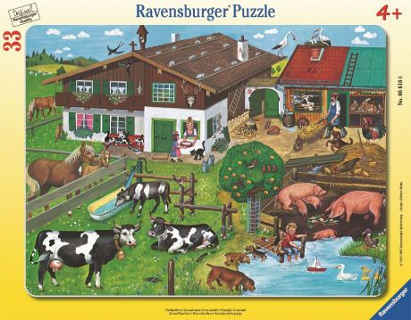 Пазл для малышей RAVENSBURGER Пазл "Животные на ферме" 33 шт рамка арт. 6618