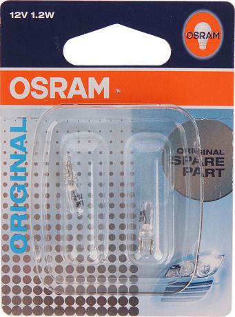 Лампа автомобильная Osram W1.2W (W2*4.6d) 12V, 272102B, 2 шт