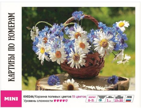Картина по номерам Molly Корзина полевых цветов, KH0246, 20 х 15 см