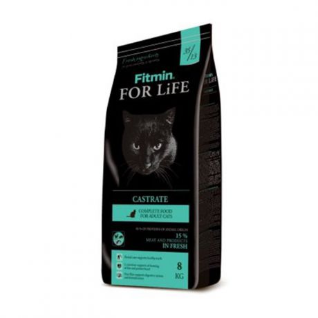 Fitmin cat For Life Castrate корм для взрослых кошек с избыточным весом, кастрированных и стерилизованных 8кг