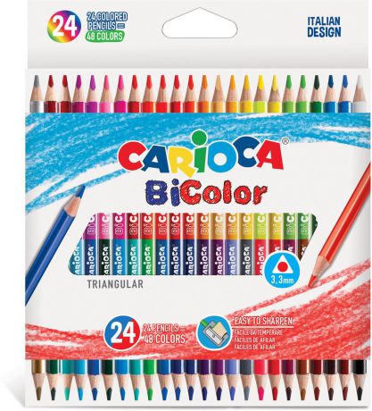 Набор карандашей Carioca BiColor, 43031, 48 цветов, 24 шт