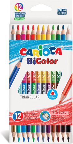 Набор карандашей Carioca BiColor, 42991, 12 цвета