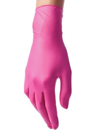 Перчатки хозяйственные Benovy, ярко-розовые, нитриловые, 50 пар