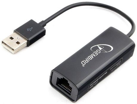 Сетевой адаптер Gembird NIC-U2, USB 2.0 - Fast Ethernet Adapter, черный