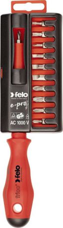 Отвертка Felo, диэлектрическая, с набором бит