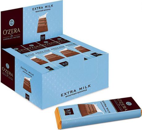 Шоколад молочный Озерский сувенир "Extra milk", 20 шт по 42 г