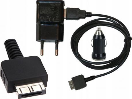Автомобильное зарядное устройство Momax XC-USB Car Charger + кабель для Sony PS VITA 2.1A, черный