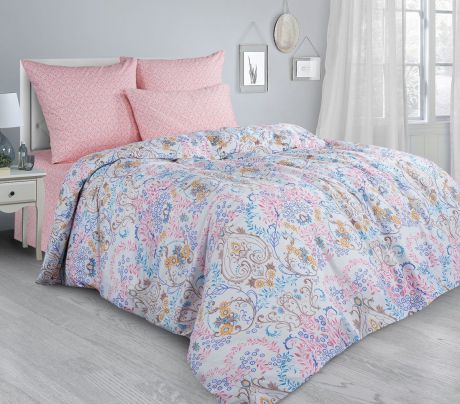 Комплект постельного белья Guten Morgen Premium Luminoso, GMS-841-143-150-70, 1,5-спальный, наволочки 70x70, розовый