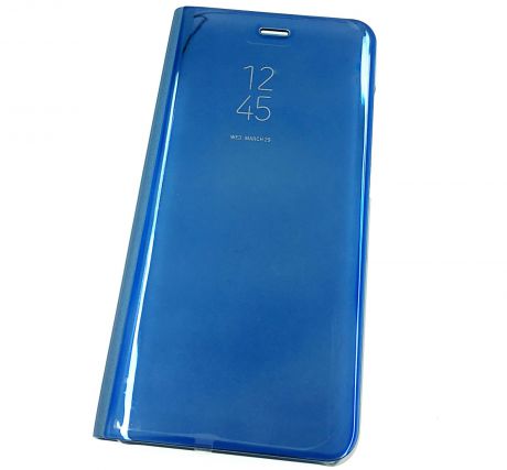 Huawei P10 lite Чехол-книжка пластиковая с прозрачной глянцевой крышкой, синий