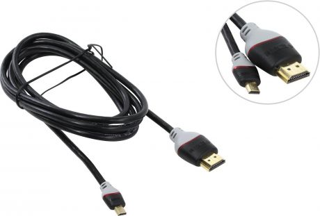 Кабель HDMI --> MicroHDMI ver1.4V+3D,1,8m VCOM <CG586-1.8MB> Blister