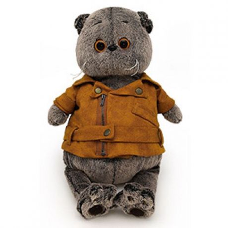 Мягкая игрушка Буди Баса Budibasa Басик в куртке-косухе, 19 см, Ks19-110 светло-серый