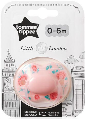 Пустышка Tommee Tippee "Лондон" для девочек, от 0 до 6 месяцев, 43340955