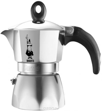 Гейзерная кофеварка Bialetti "Dama", на 3 порции, серебристый