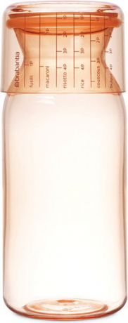 Контейнер пищевой "Brabantia", с мерным стаканом, цвет: розовый, 1,3 л