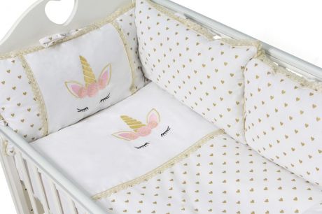 Бортики для детской кровати "La Licorne" 9 предметов с валиками