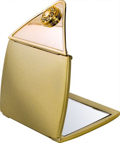 Зеркало карманное Weisen компактное с 3Х увеличением, с кристаллами T 333 G5/G Gold, золотой