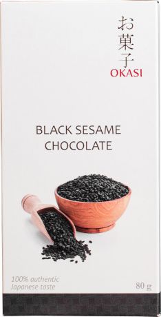 Шоколад Okasi с черным кунжутом, плитка, 80 г.