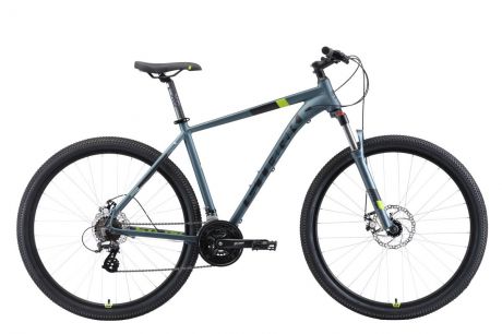 Велосипед STARK Router 29.3 D 2019 22 серый/чёрный/зелёный