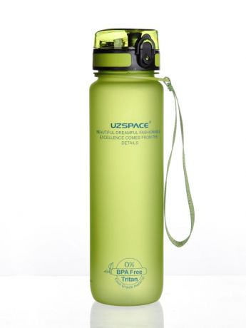 Бутылка для воды UZSPACE Colorful Frosted, цвет: зеленый, 1000 мл