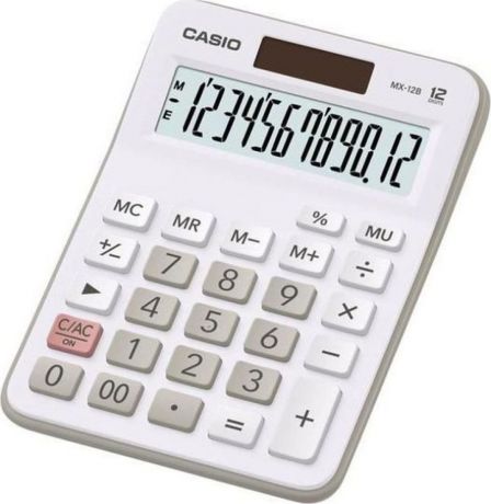 Калькулятор настольный Casio MX-12B-WE, белый, серый
