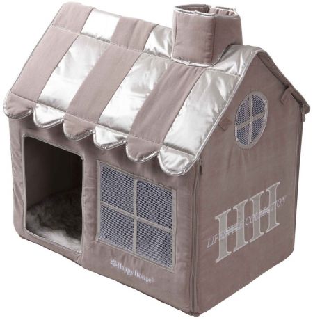 Домик для кошек Happy House "Cat Lifestyle", цвет: серый, молочно-коричневый, 62 х 42 х 59 см