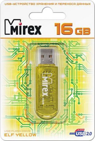 USB Флеш-накопитель Mirex Elf, 13600-FMUYEL16, 16GB, yellow