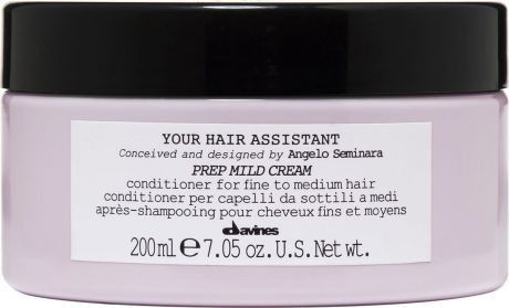 Davines Your Hair Assistant Prep Mild Cream Мягкий кондиционер для подготовки волос к укладке для тонких и нормальных волос, 200 мл