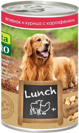 Консервы для собак Vita Pro "Lunch", с ягненком, курицей и картофелем, 400 г