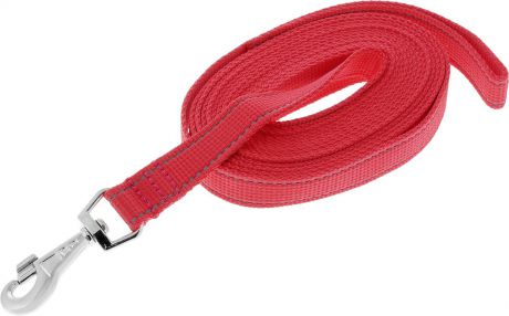Поводок капроновый для собак "Аркон", цвет: красный, ширина 2,5 см, длина 5 м