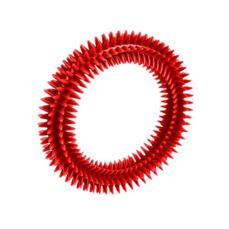 Кольцо массажное с шипами "V.I.Pet", цвет: красный, диаметр 12 см