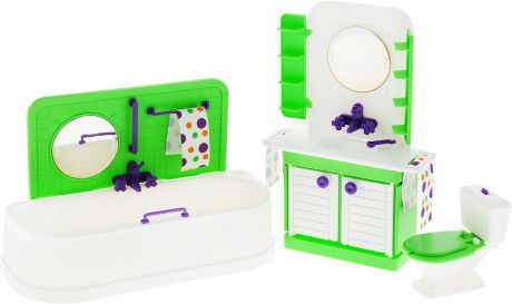 Sima-land Мебель для кукол Ванная комната Конфетти цвет зеленый белый
